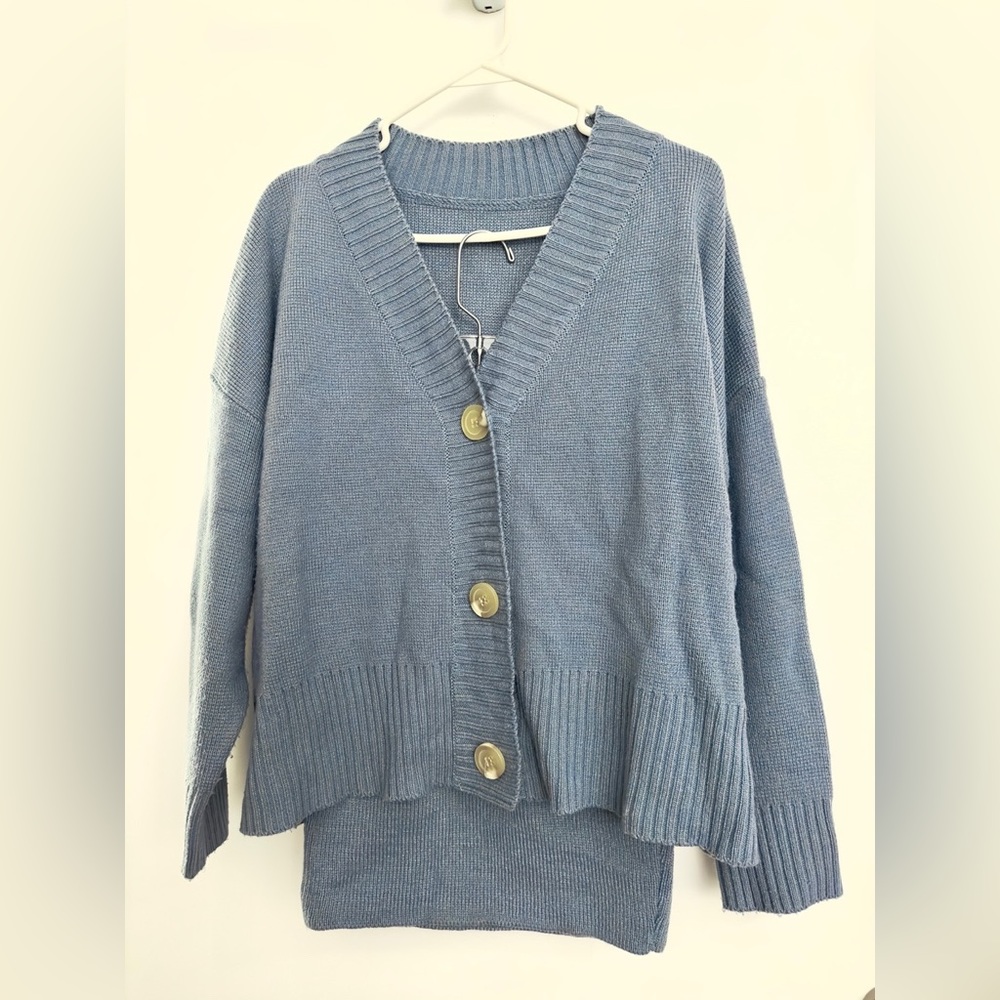 Knit Cardian & Skirt Two-piece Set